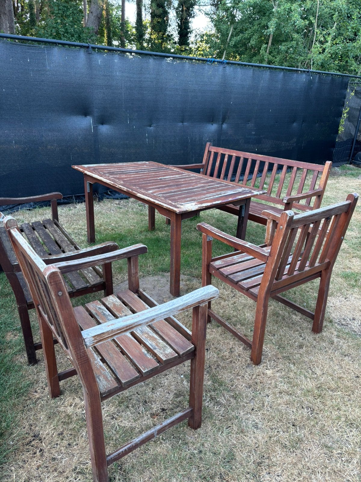 Houten tuinset, Ophalen, Zo goed als nieuw, Tuinset