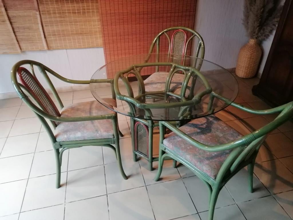 Ensemble de jardin en rotin - terrasse., Jardin & Terrasse, Ensembles de jardin, Enlèvement, Rotin