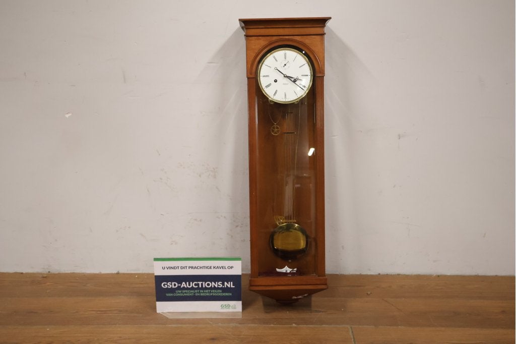 Houten wandpendule klok met slinger