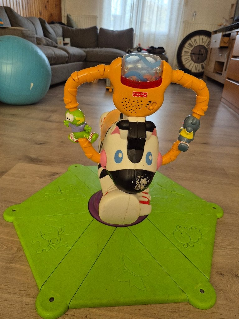 Fisher Price Zebra-tijger rebound, Kinderen en Baby's, Ophalen, Gebruikt, Duw- of Trekspeelgoed, Met licht