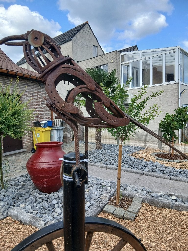 tuinbeeld & tuinbeelden & kunstwerk & kunstwerken, Tuin en Terras, Ophalen, Zo goed als nieuw, Metaal, Dierenbeeld
