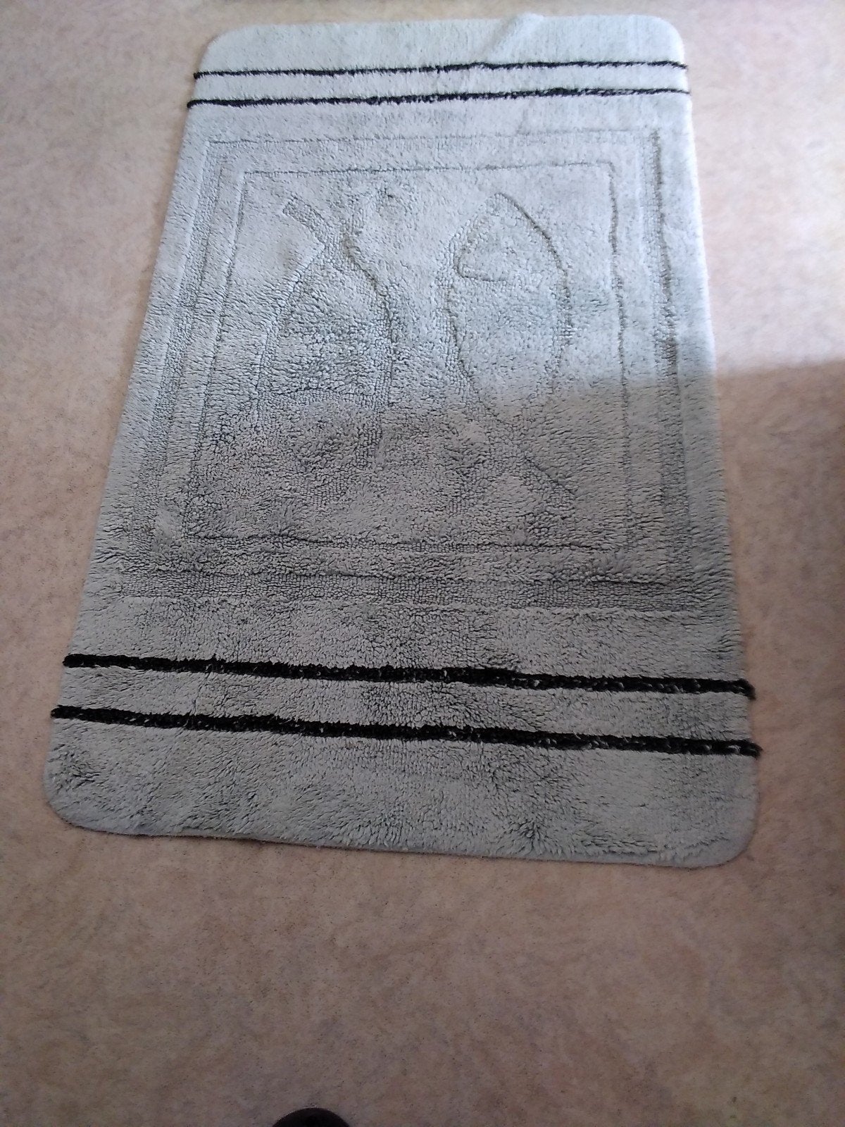 BEAU TAPIS DE SALLE DE BAIN AVEC MOTIF DE POISSON, Enlèvement, Gris