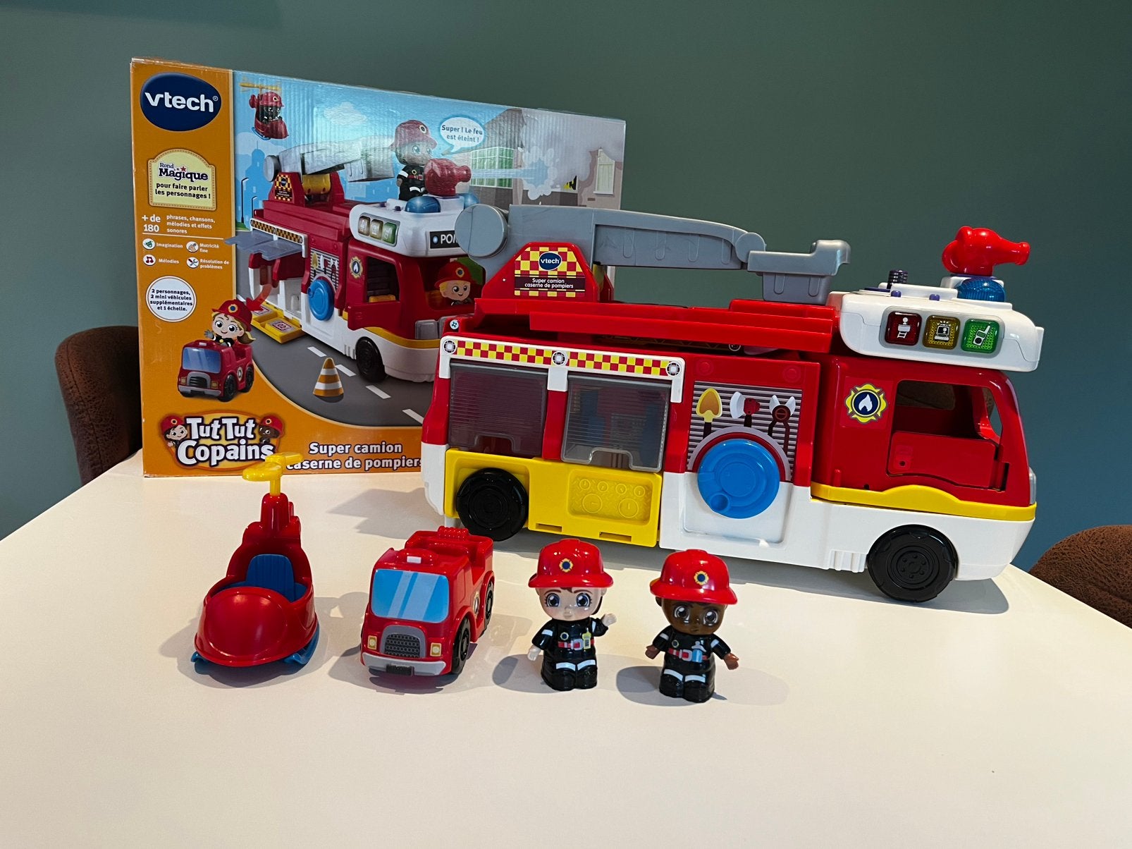 V-Tech TutTut Copains super camion/ Caserne de pompiers, Enlèvement ou Envoi, Comme neuf