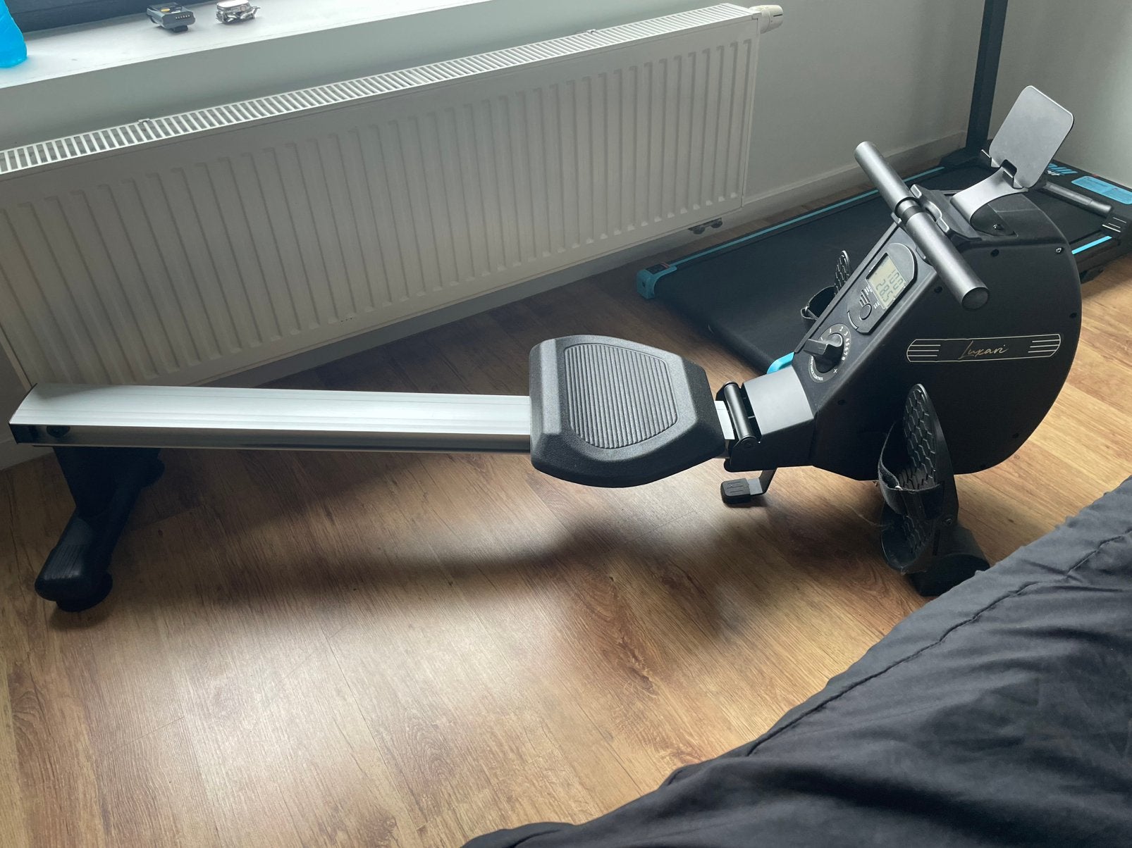 Roeitrainer luxari met gsm/tablethouder, Sport en Fitness, Fitnessapparatuur, Ophalen, Zo goed als nieuw, Roeitrainer