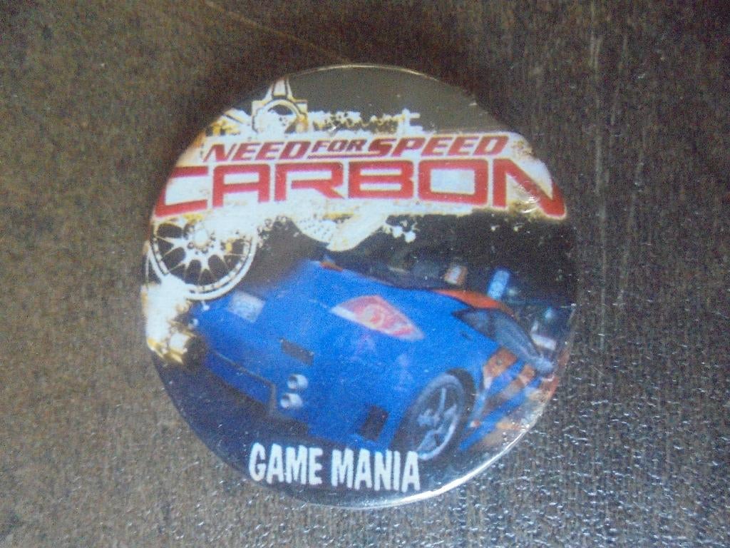 Game Mania Button Need For Speed Carbon (zie foto's), Ophalen of Verzenden, Gebruikt, Overige onderwerpen, Button