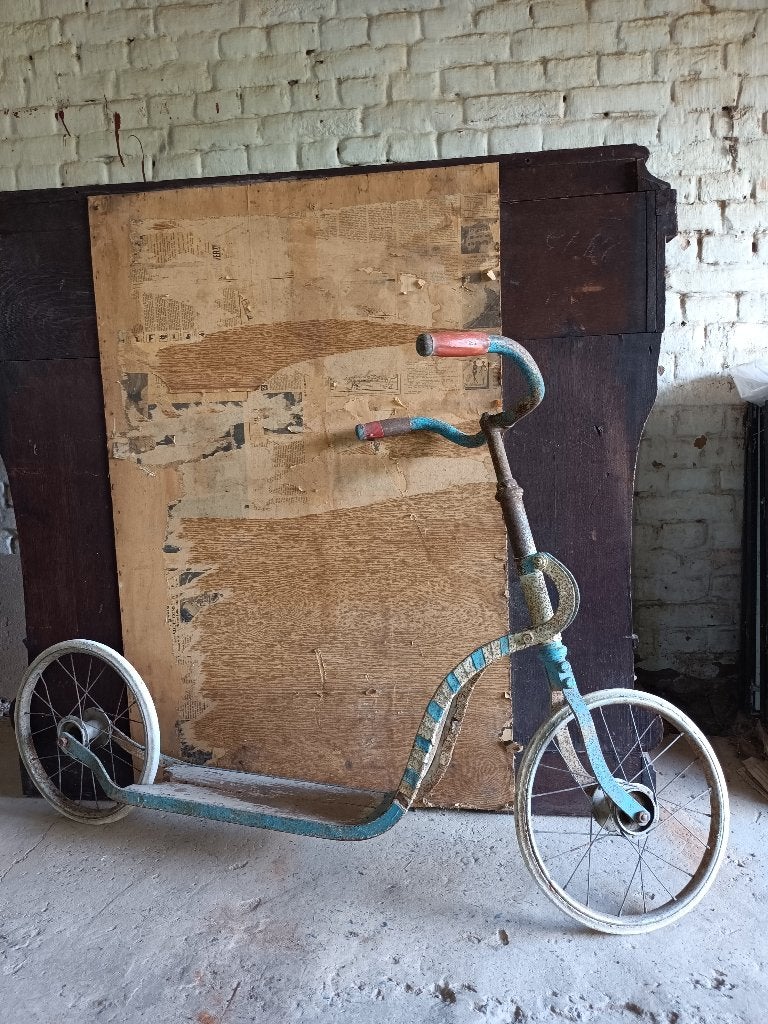 Trottinette ancienne en métal & bois - Années 1940, Antiquités & Art, Curiosités & Brocante, Enlèvement