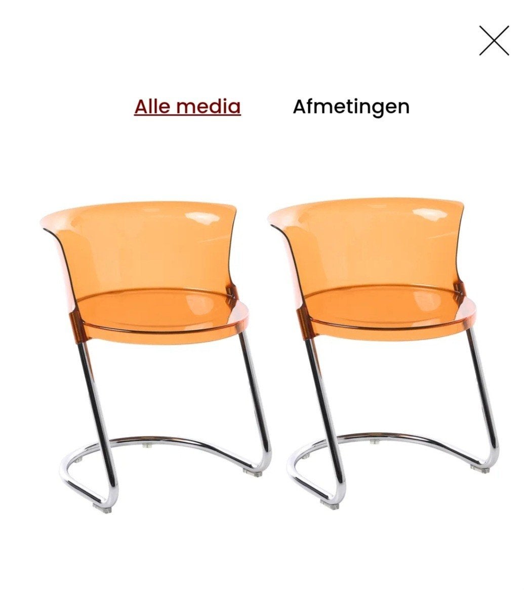 2 chaises en plastique orange, Maison & Meubles, Chaises, Neuf, Enlèvement ou Envoi, Autres couleurs, Vintage