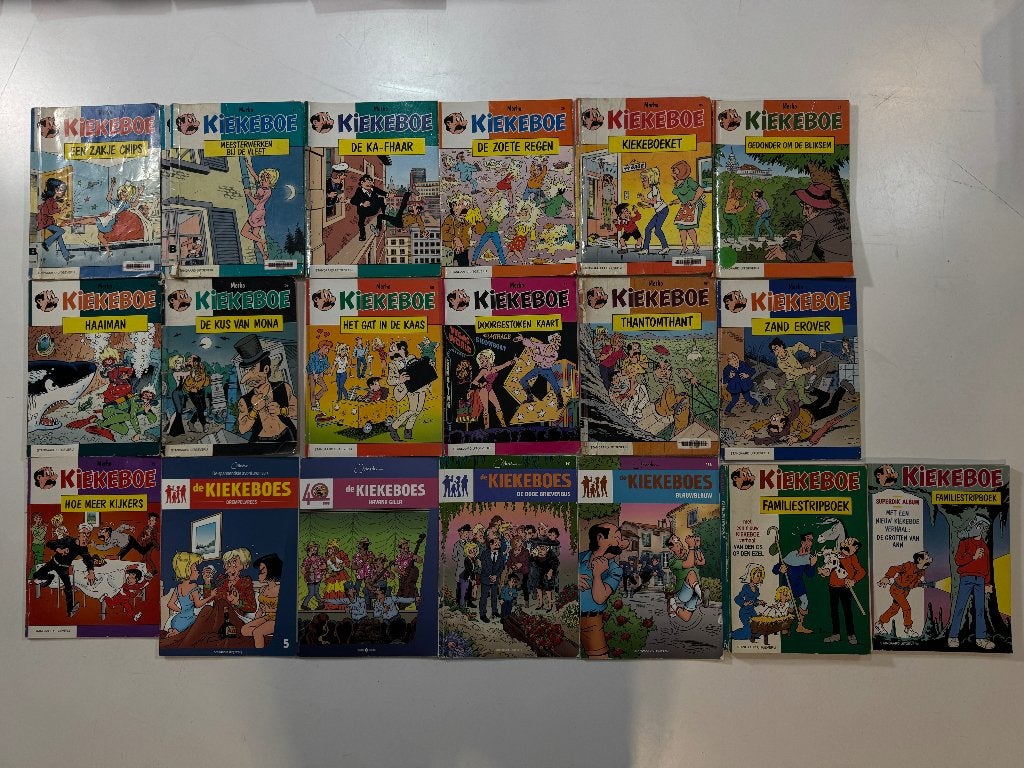 Kiekeboe strips; lot van 19 albums, Plusieurs BD, Enlèvement ou Envoi, Utilisé, Merho