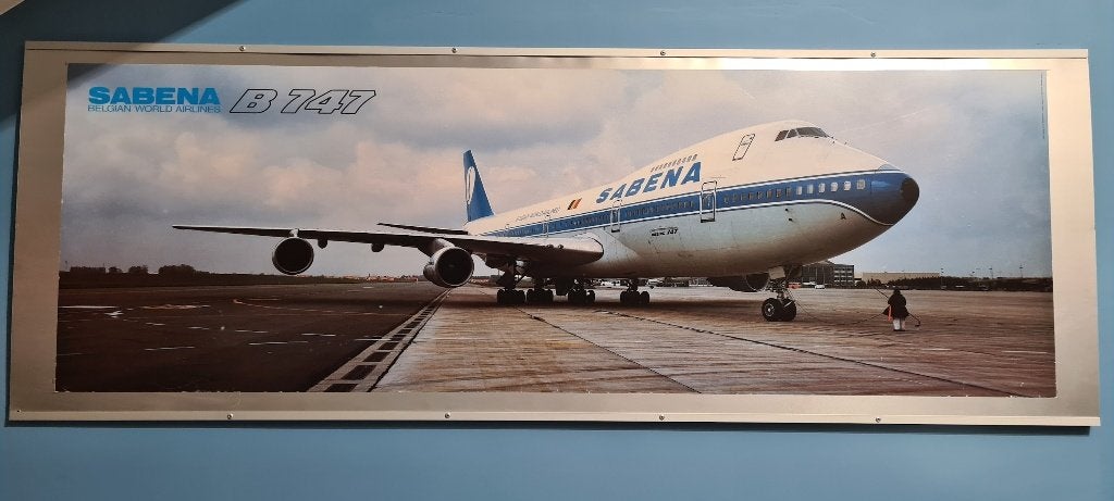 Affiche Sabena B747, Verzamelen, Ophalen, Gebruikt