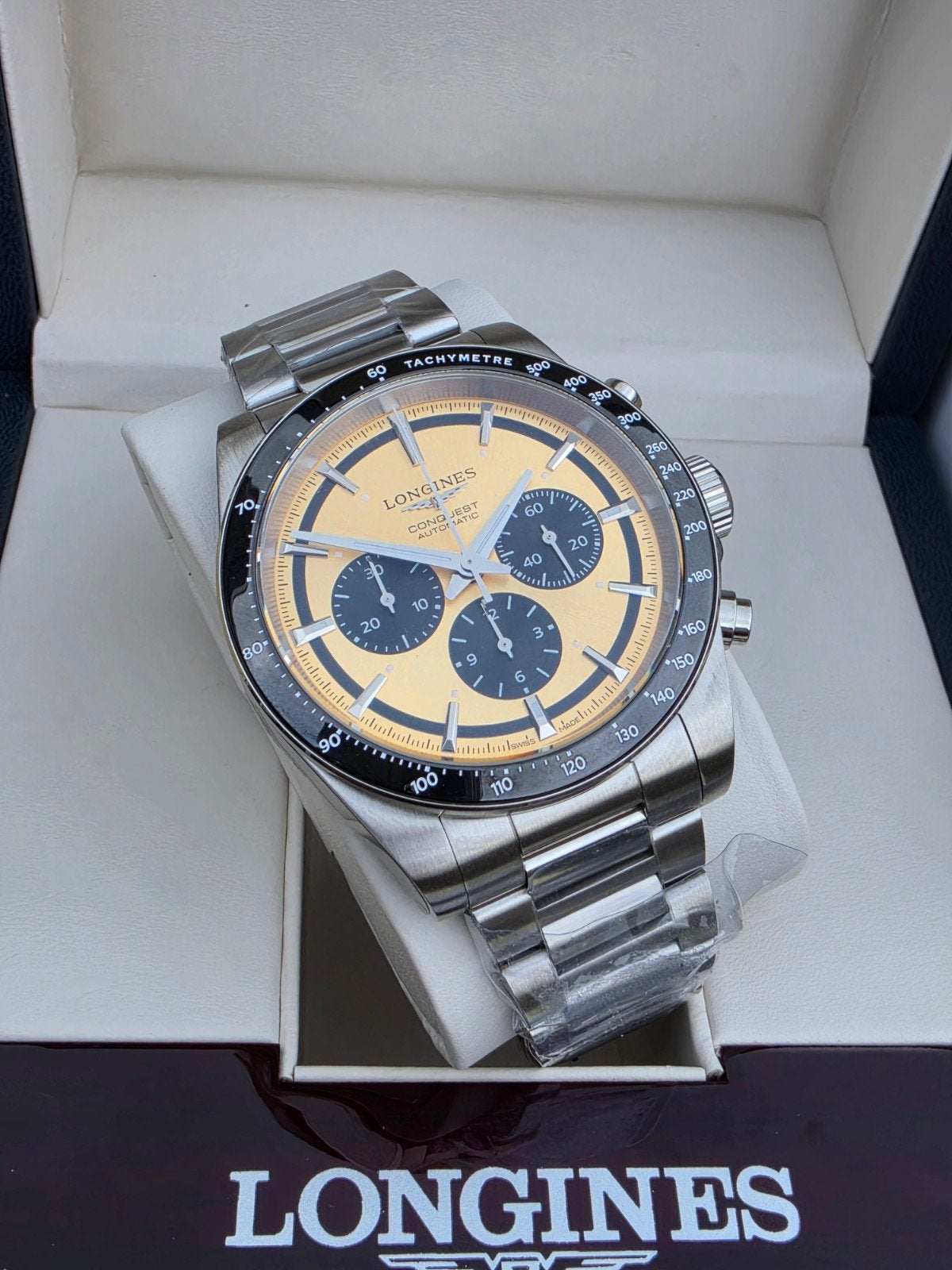 longines conquest chronograph fullset, Overige merken, Staal, Staal, Polshorloge
