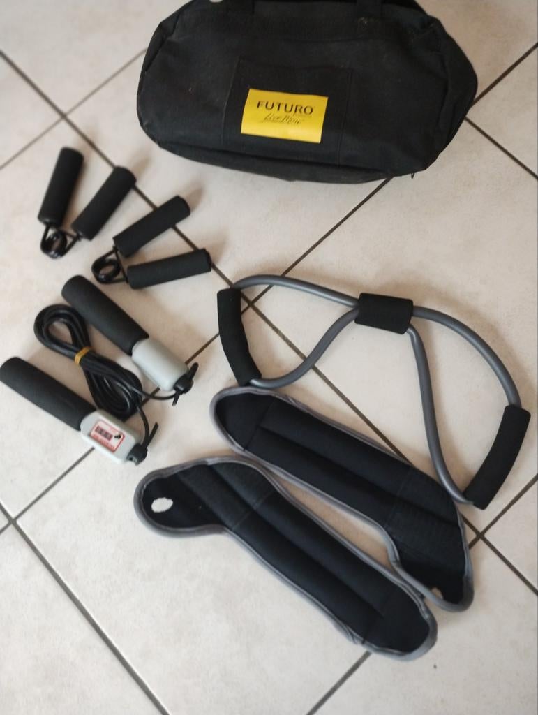 pols- en enkelgewichten, springtouw met teller, handknijpers, Sport en Fitness, Ophalen of Verzenden