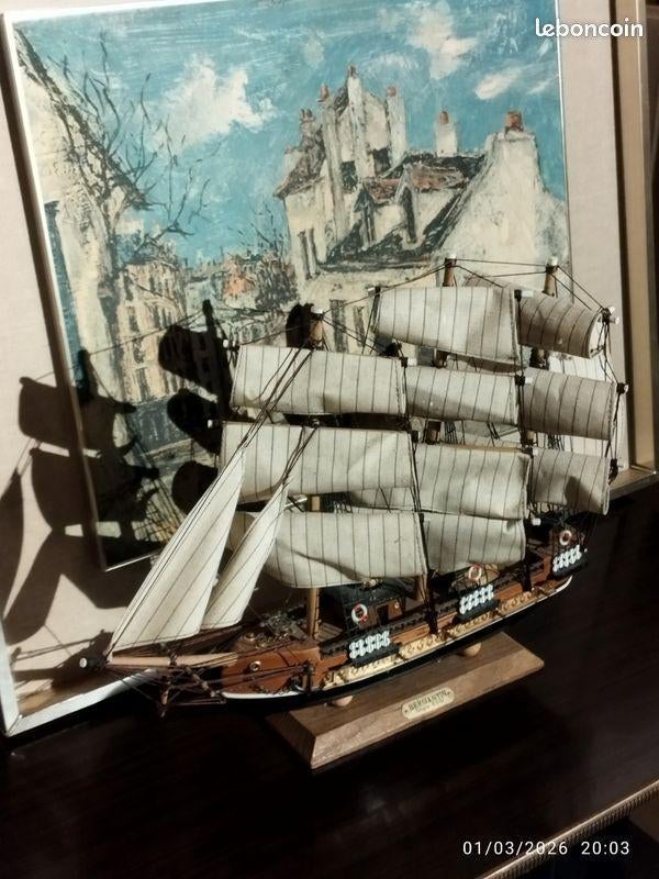 Maquette de bateau Bergantin Siglo XVIII  1970 : 250 €, Antiquités & Art, Enlèvement