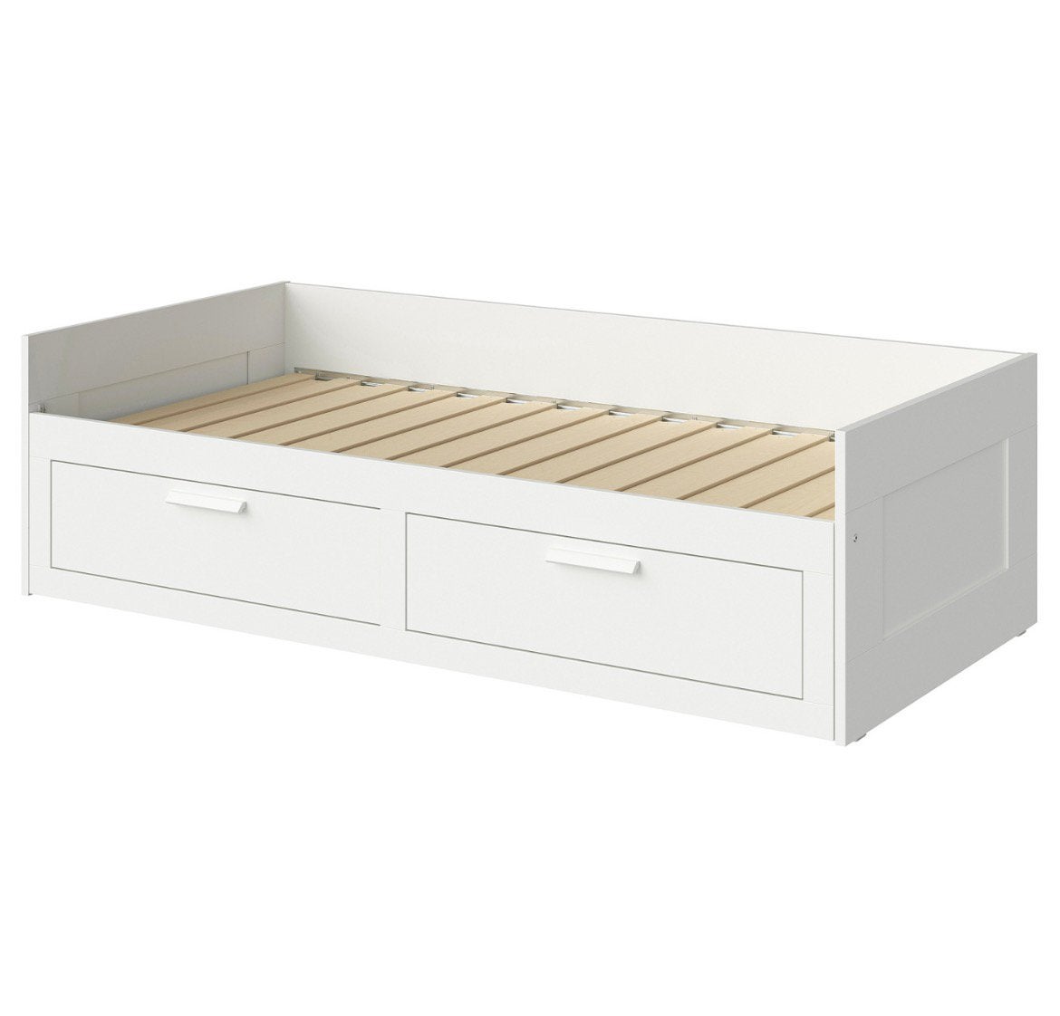 Lit banquette IKEA BRIMNES 80/160x200 – 2 tiroirs – blanc, Enlèvement, Utilisé, 200 cm, Deux personnes