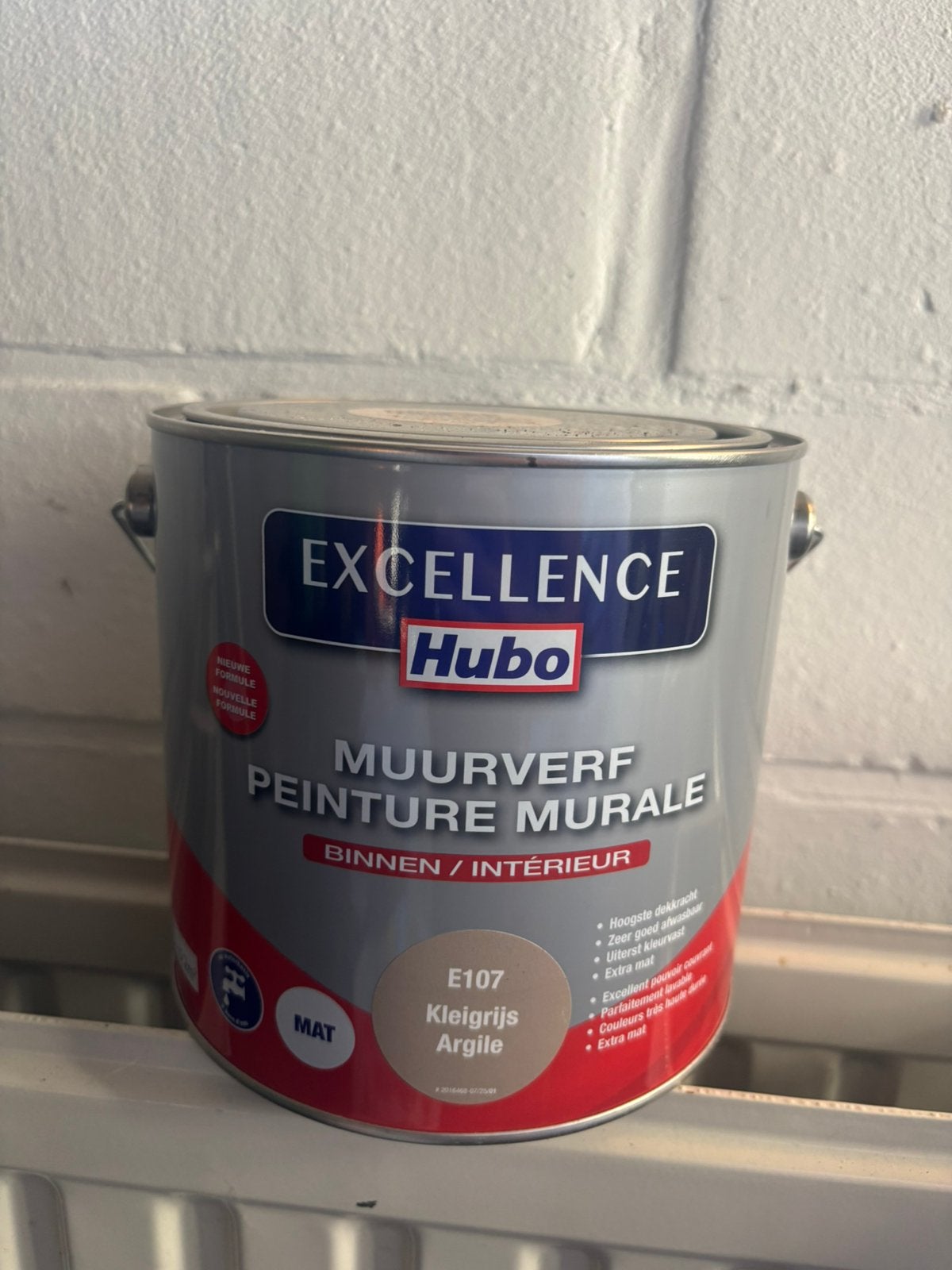 Ongeopend! Hubo Excellence Muurverf (Mat) – Kleigrijs (E107), Ophalen, Nieuw