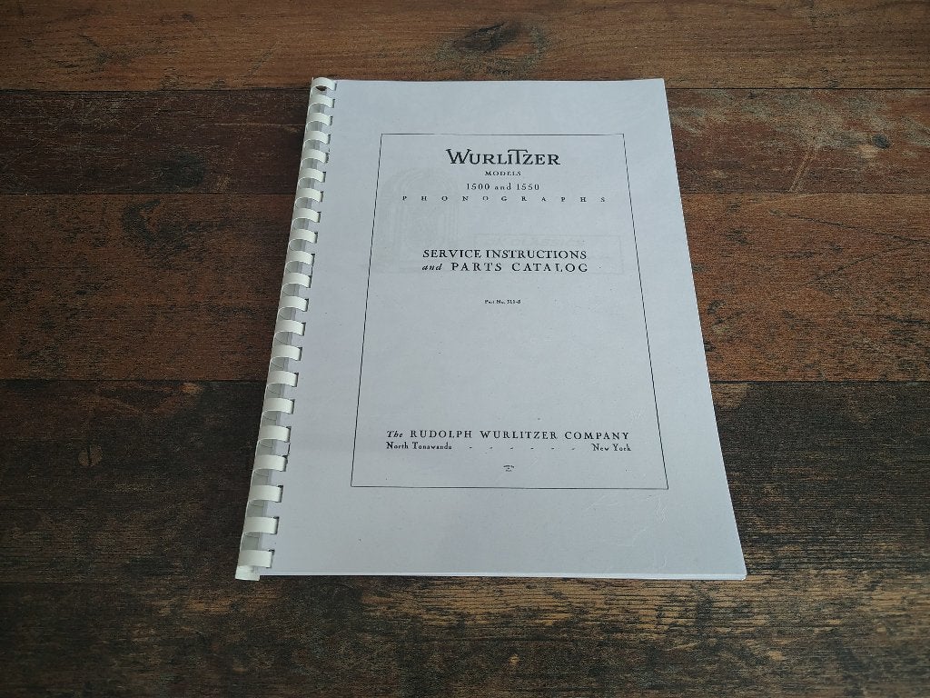 Service Manual: Wurlitzer 1500/1550 (1952) jukebox nieuw !!!, Verzenden, Wurlitzer