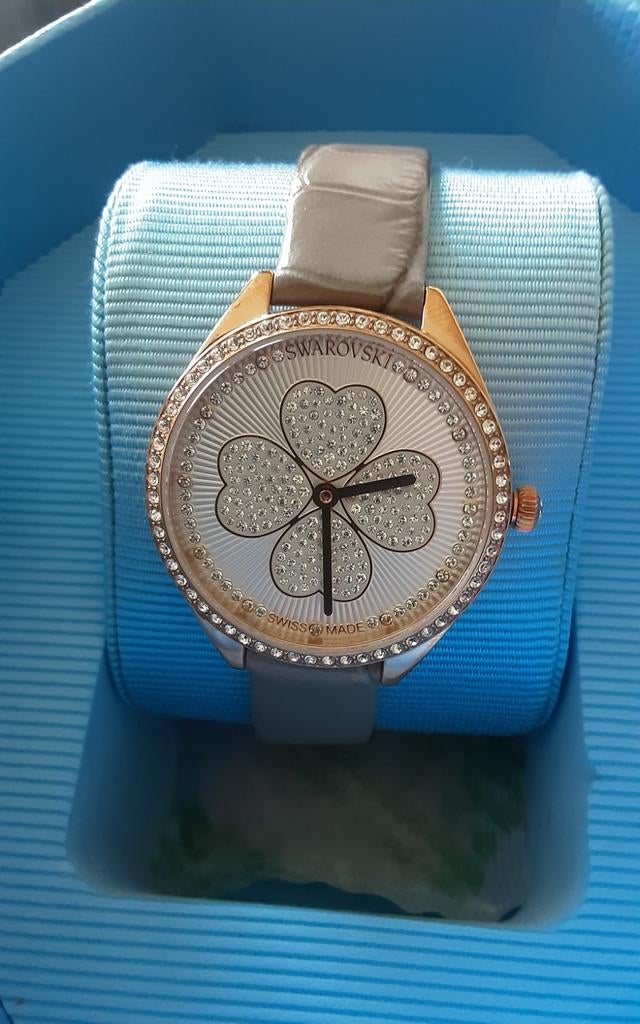 Swarovski dames uurwerk , nieuw., Leer, Polshorloge, Nieuw, Met strass