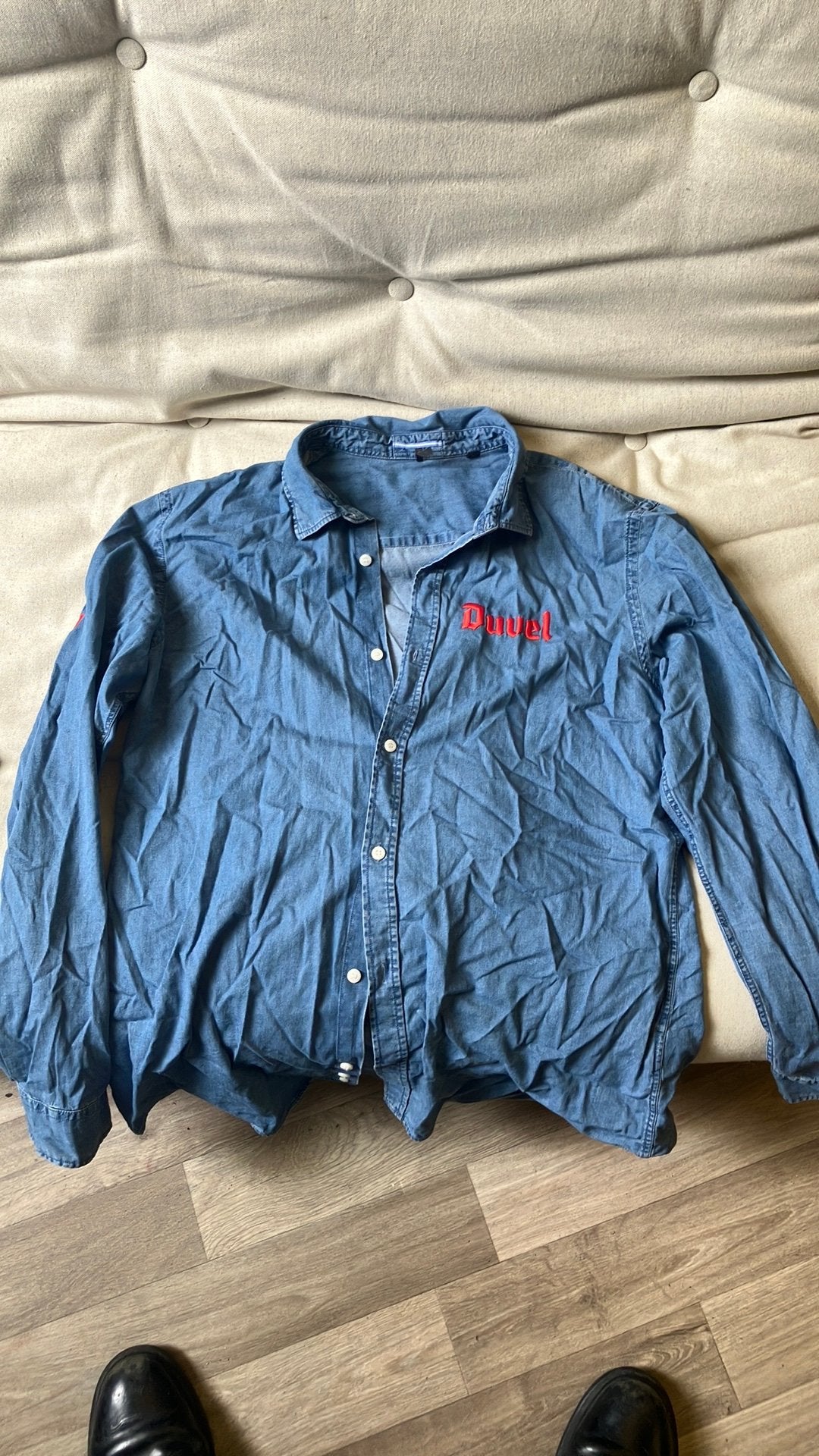 Duvel hemd collecters item maat Xl, Ophalen, Zo goed als nieuw, Maat 46/48 (XL) of groter, Blauw