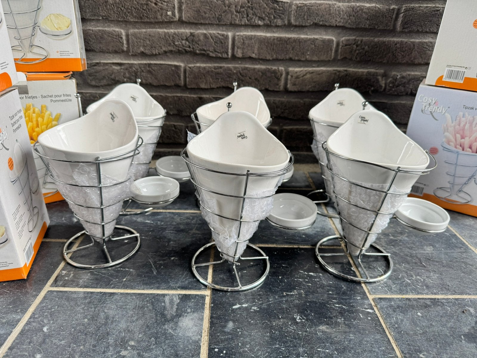 Lot de 6 porte-frites/paniers à frites Cosy & Trendy – NEUF, Enlèvement ou Envoi, Comme neuf, Céramique