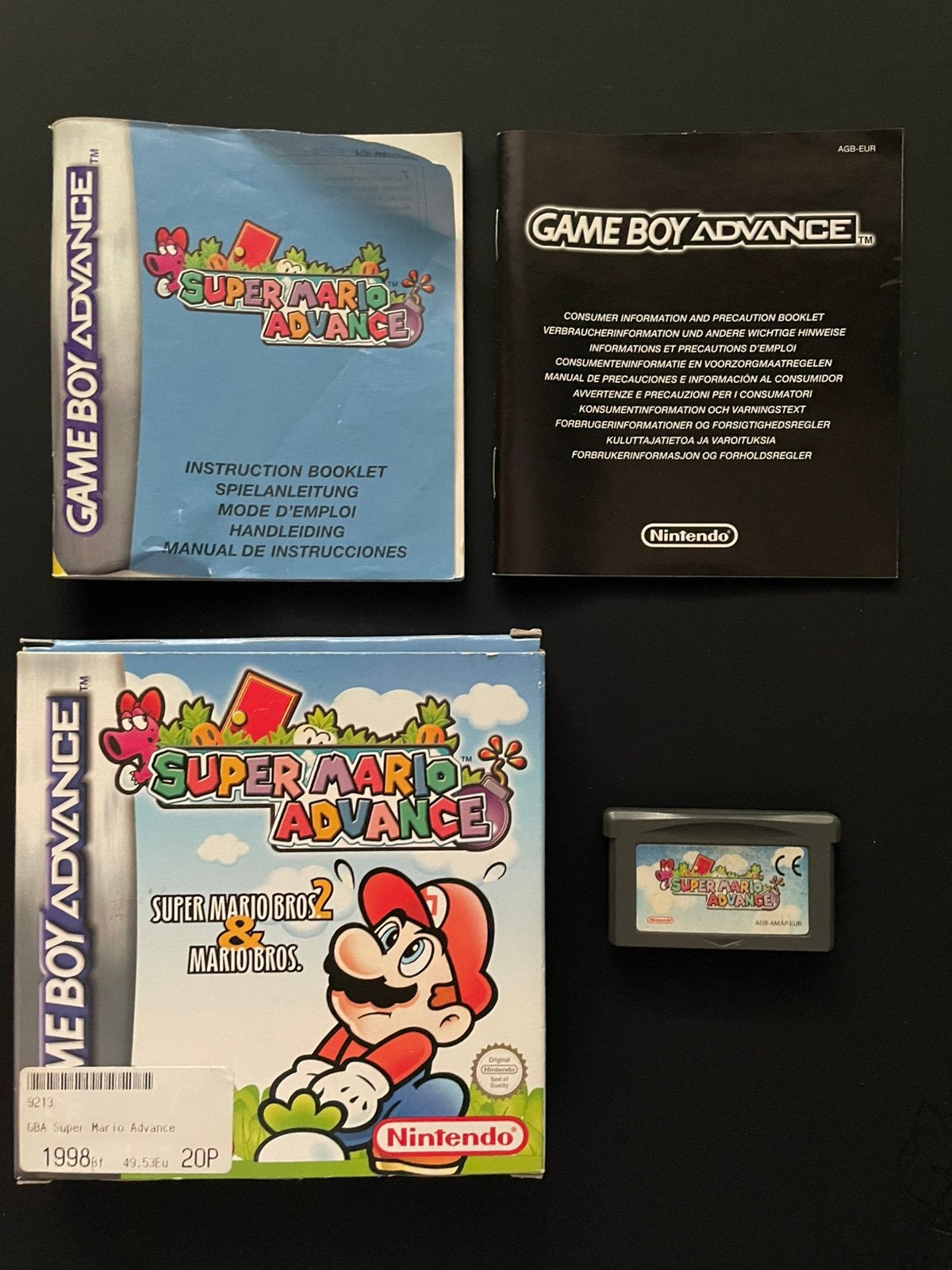 Super Mario Advance GBA Compleet CIB PAL, Enlèvement ou Envoi, 1 joueur, À partir de 7 ans, Aventure et Action