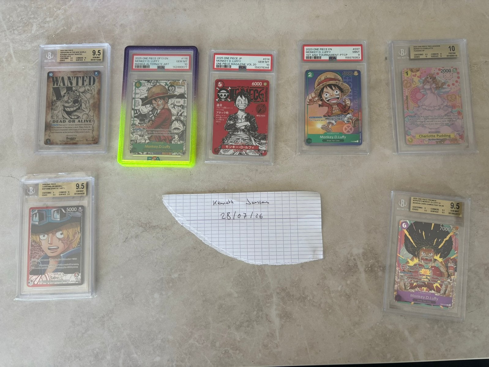 One piece allerlei, Ophalen, Zo goed als nieuw, Meerdere kaarten