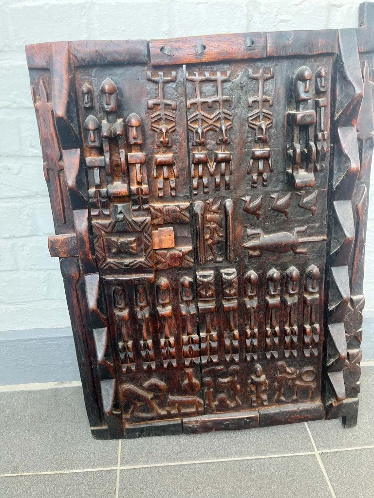 Porte Dogon, Bois, Brun, Fait main, 50 - 100 cm