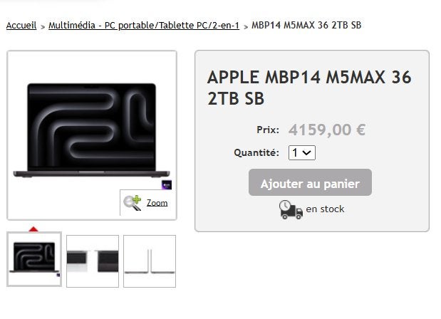 APPLE MBP14 M5MAX 36 2TB SB, Enlèvement ou Envoi, Neuf, 15 pouces, MacBook
