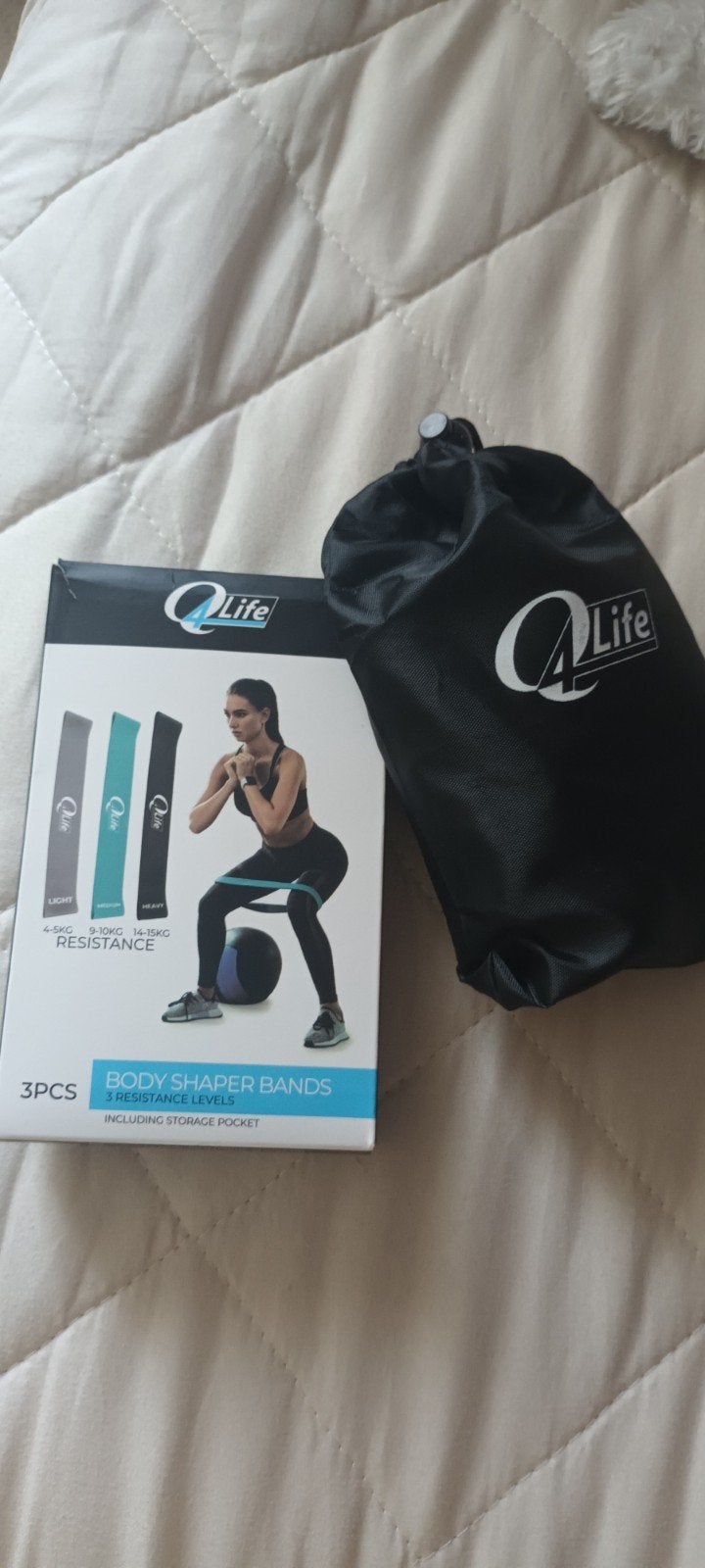 Q4Life fitnessbanden set met opbergzakje, Sport en Fitness, Overige Sport en Fitness, Ophalen