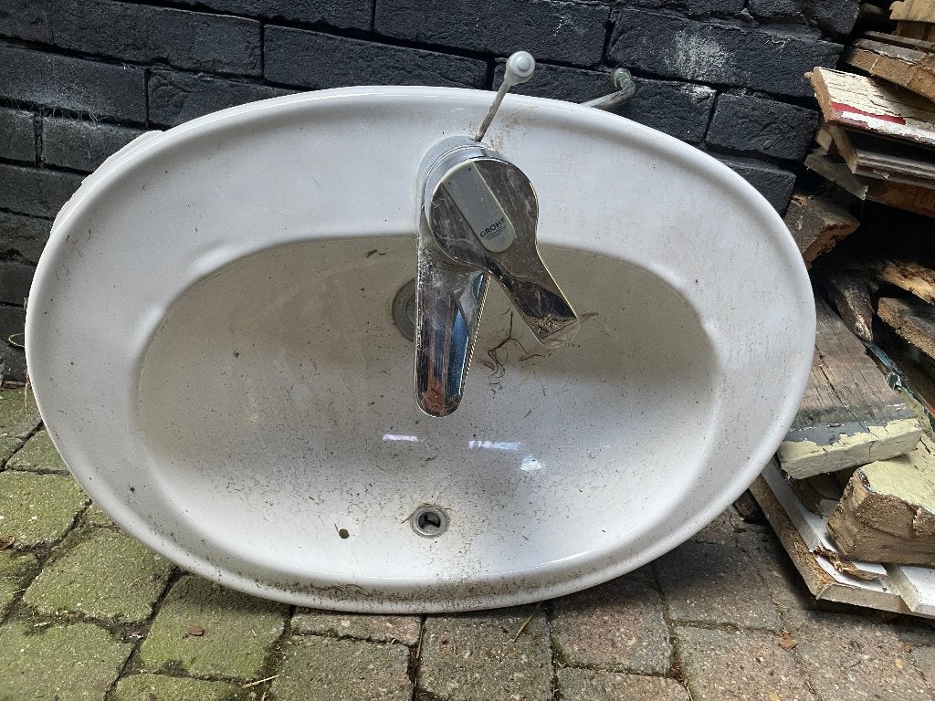 Wasbak, Ophalen, Gebruikt, Chroom, Kraan
