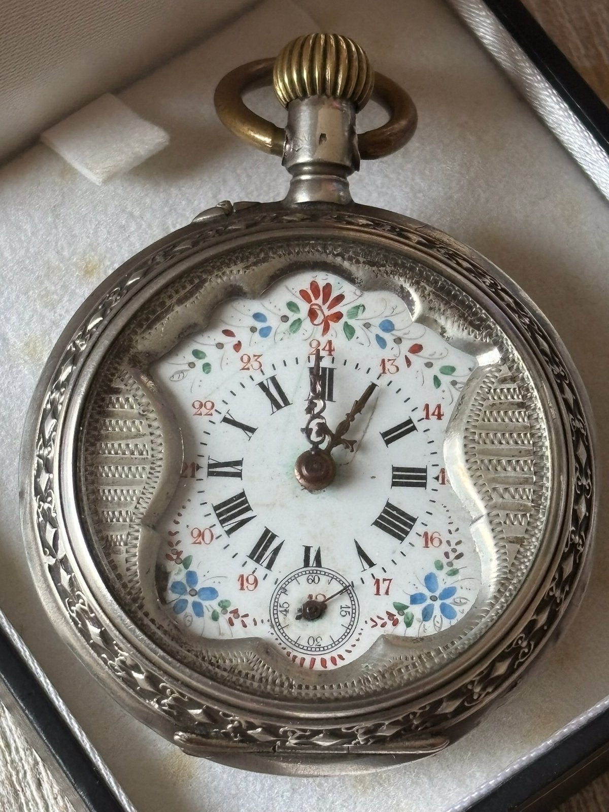 Victoriaans zakhorloge zilver en zeldzaam., Ophalen of Verzenden