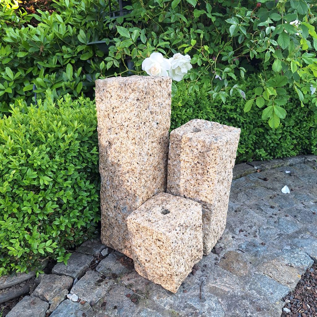 Fontein ornamenten - 3stuks - beige graniet, Ophalen, Gebruikt, Graniet, Waterornament