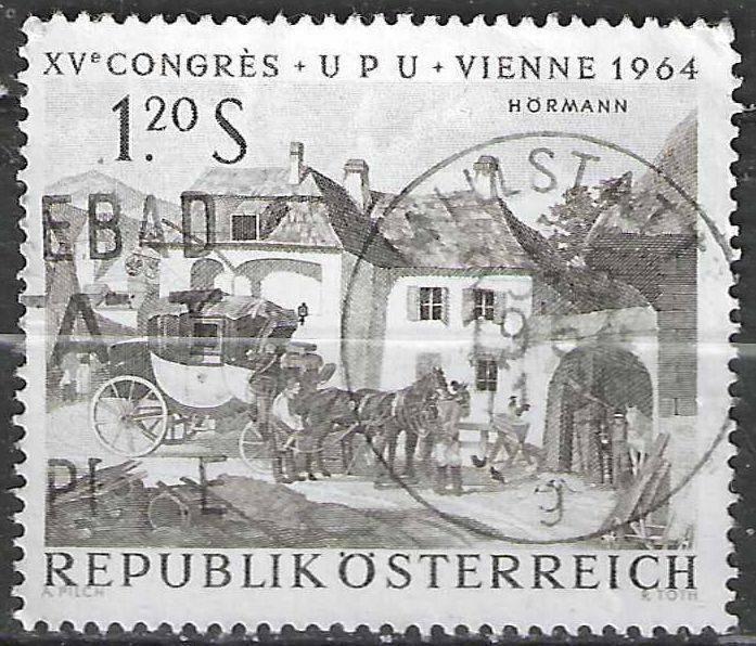 Autriche 1964 - Yvert 994 - 15e Congrès de l'U.P.U. (ST), Timbres & Monnaies, Timbres | Europe | Autriche, Envoi, Affranchi