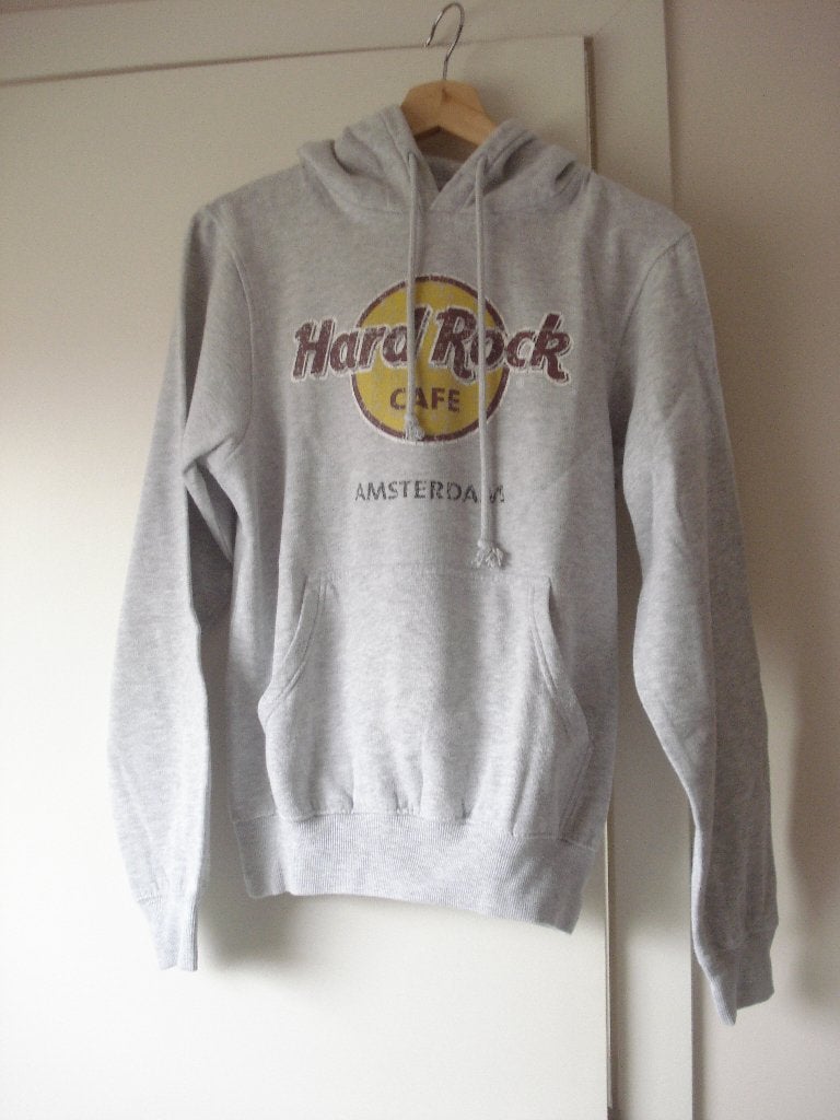 Originele Hardrock Café & Amsterdam sweater, mt M, Ophalen of Verzenden, Gedragen, Maat 38/40 (M), Grijs