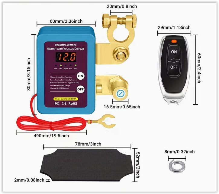 Interrupteur de Batterie pour Voiture, Interrupteur de, Autos : Pièces & Accessoires, Batteries & Accessoires, Pièces américaines