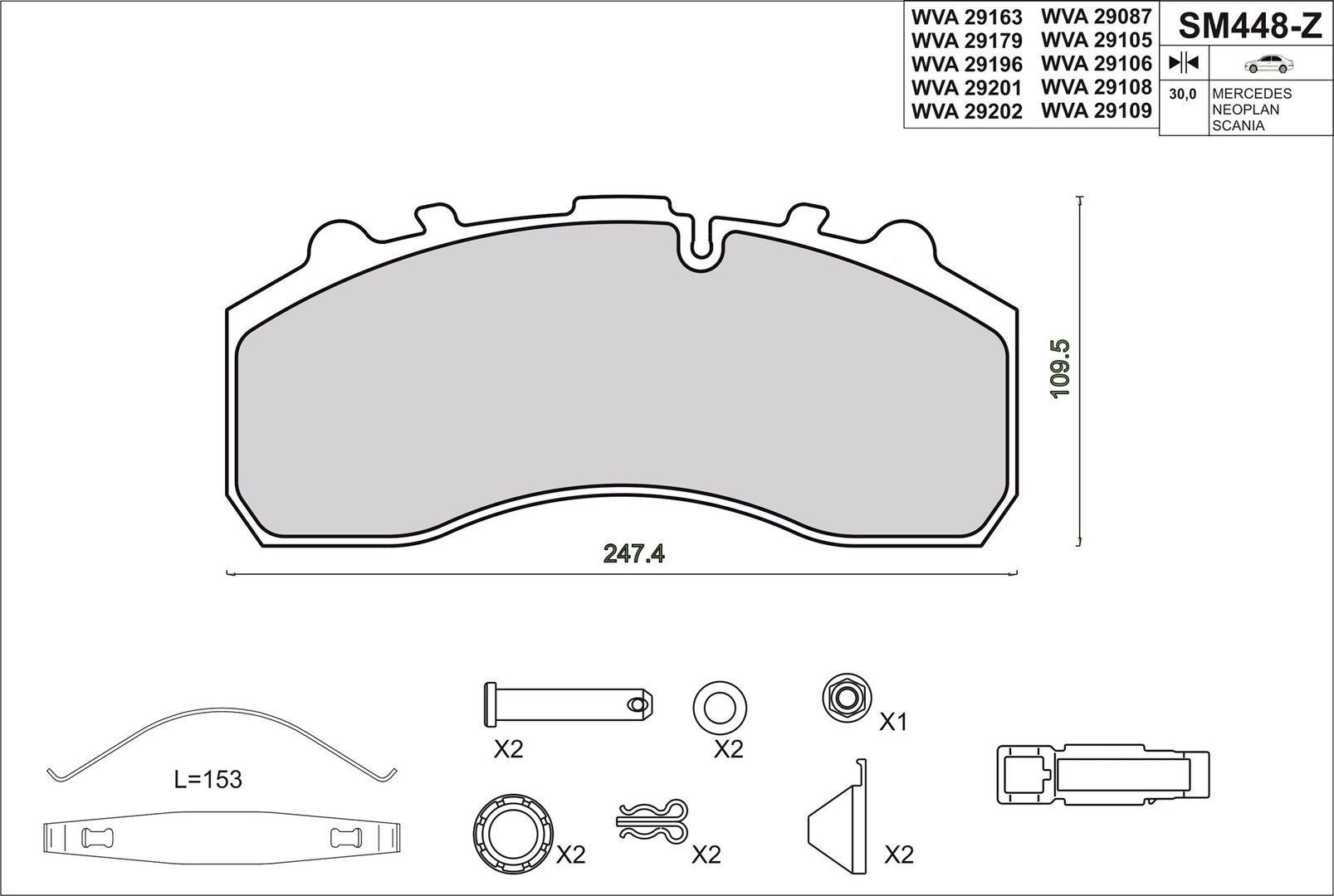 SCANIA 3 - Serie 113 G 1998.01 / / - now | Brake Pads, Auto-onderdelen, Vrachtwagen-onderdelen, Scania, -, -, Nieuw
