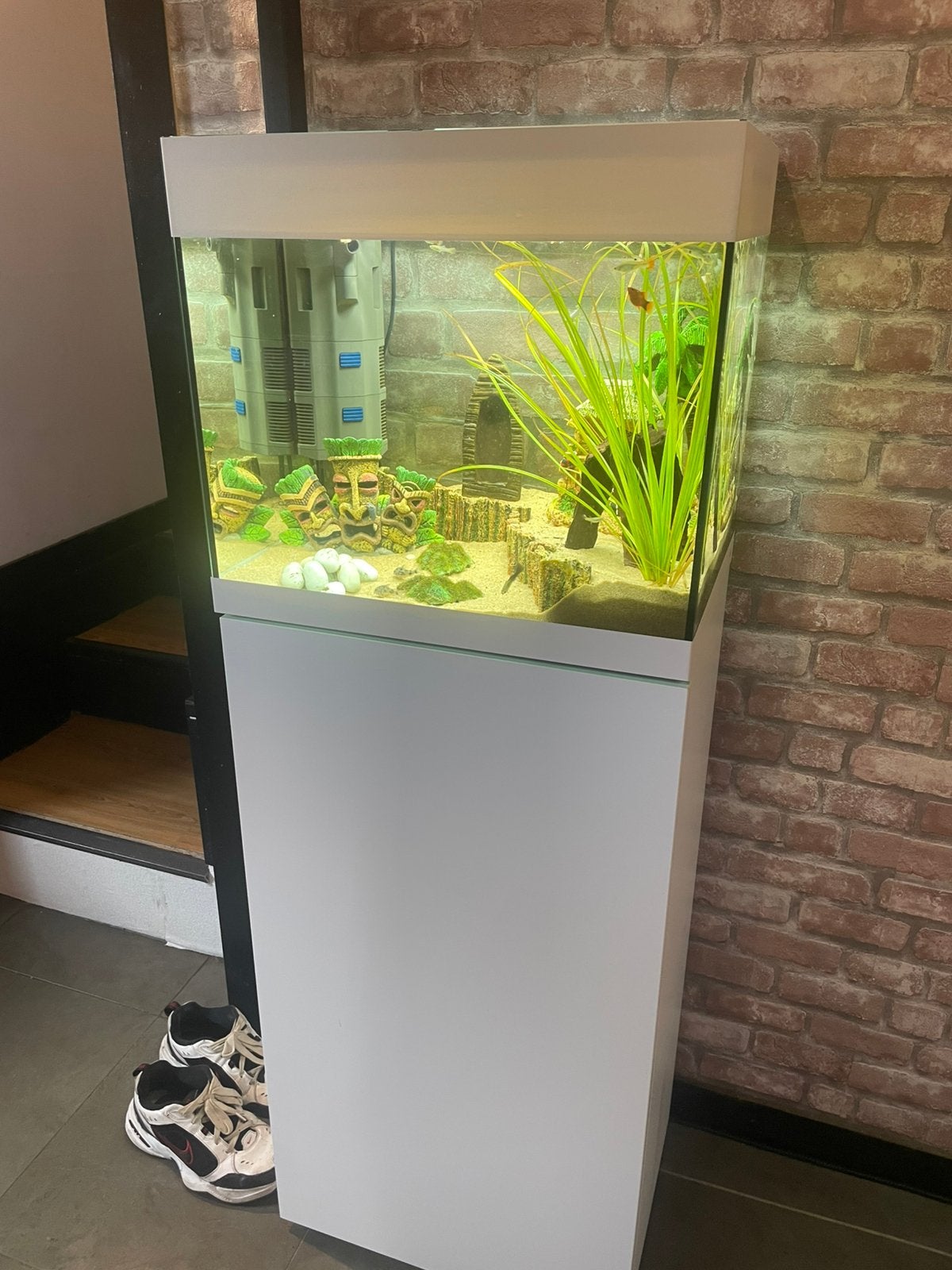 Aquarium met kast, Animaux & Accessoires, Enlèvement, Chauffage, Comme neuf, Decoratie