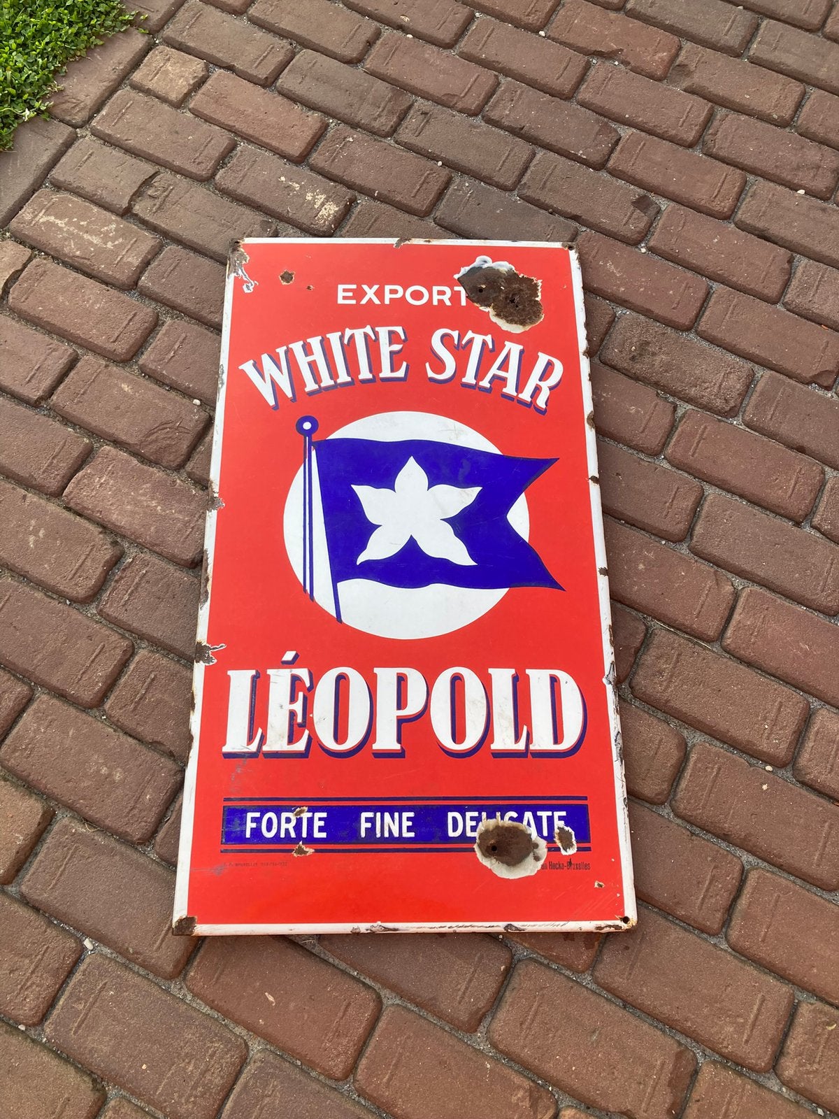 Émail White Star Leopold 1932, Enlèvement ou Envoi, Comme neuf, Panneau publicitaire