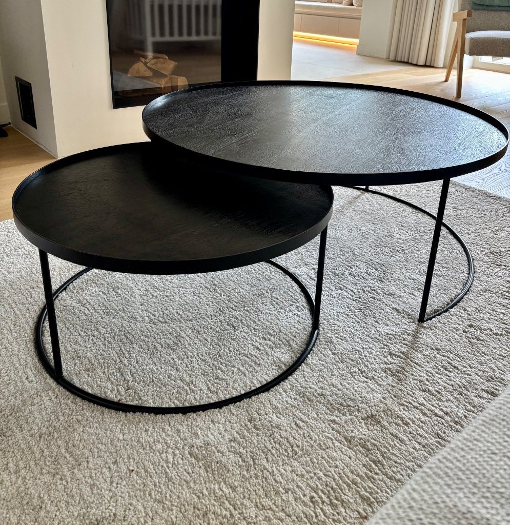 Ensemble de table basse Ethnicraft, Maison & Meubles, Moins de 50 cm, Rond, 50 à 100 cm, Enlèvement
