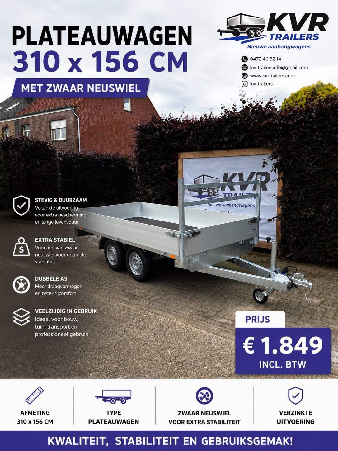 Syma plateau, Auto diversen, Aanhangers en Bagagewagens, Ophalen, Nieuw