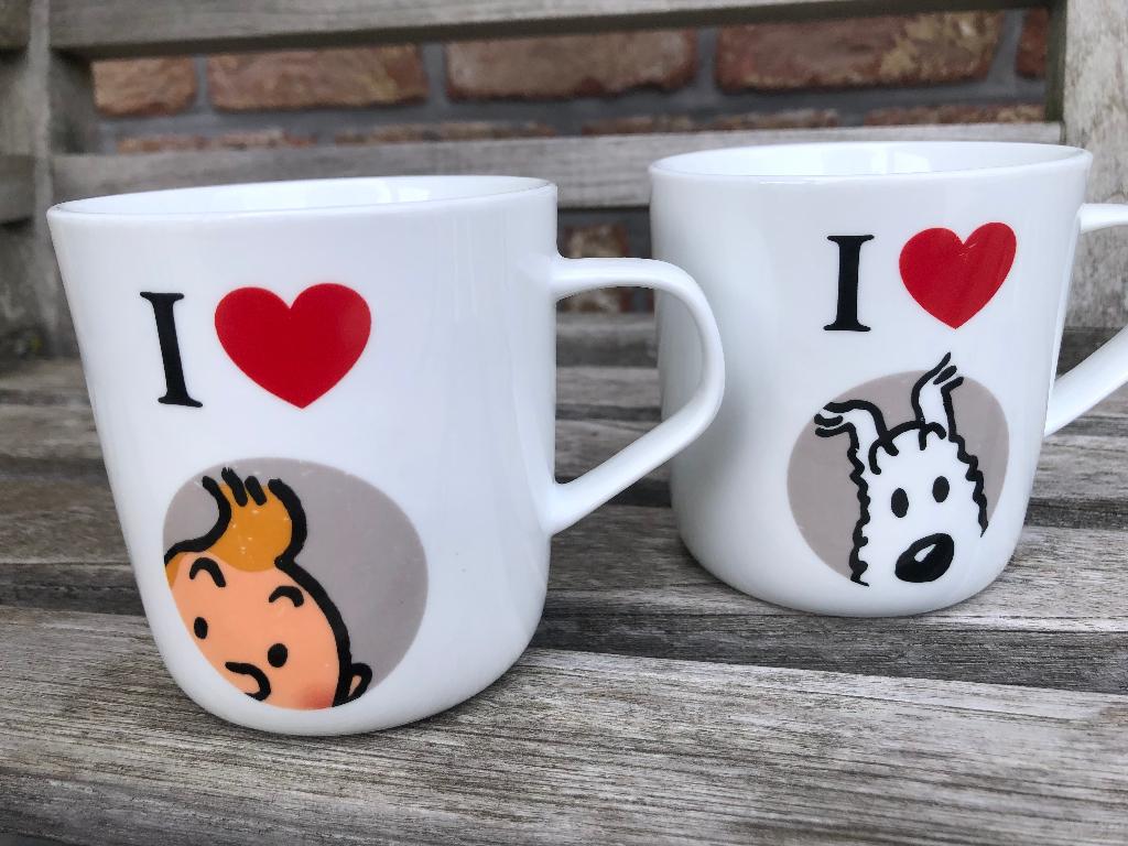 Mokken Kuifje en Bobby, Ophalen of Verzenden, Kuifje, Zo goed als nieuw, Gebruiksvoorwerp