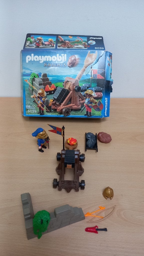Playmobil: 6039: Leeuwenridders met katapult, Gebruikt, Complete set, Ophalen of Verzenden, Knights