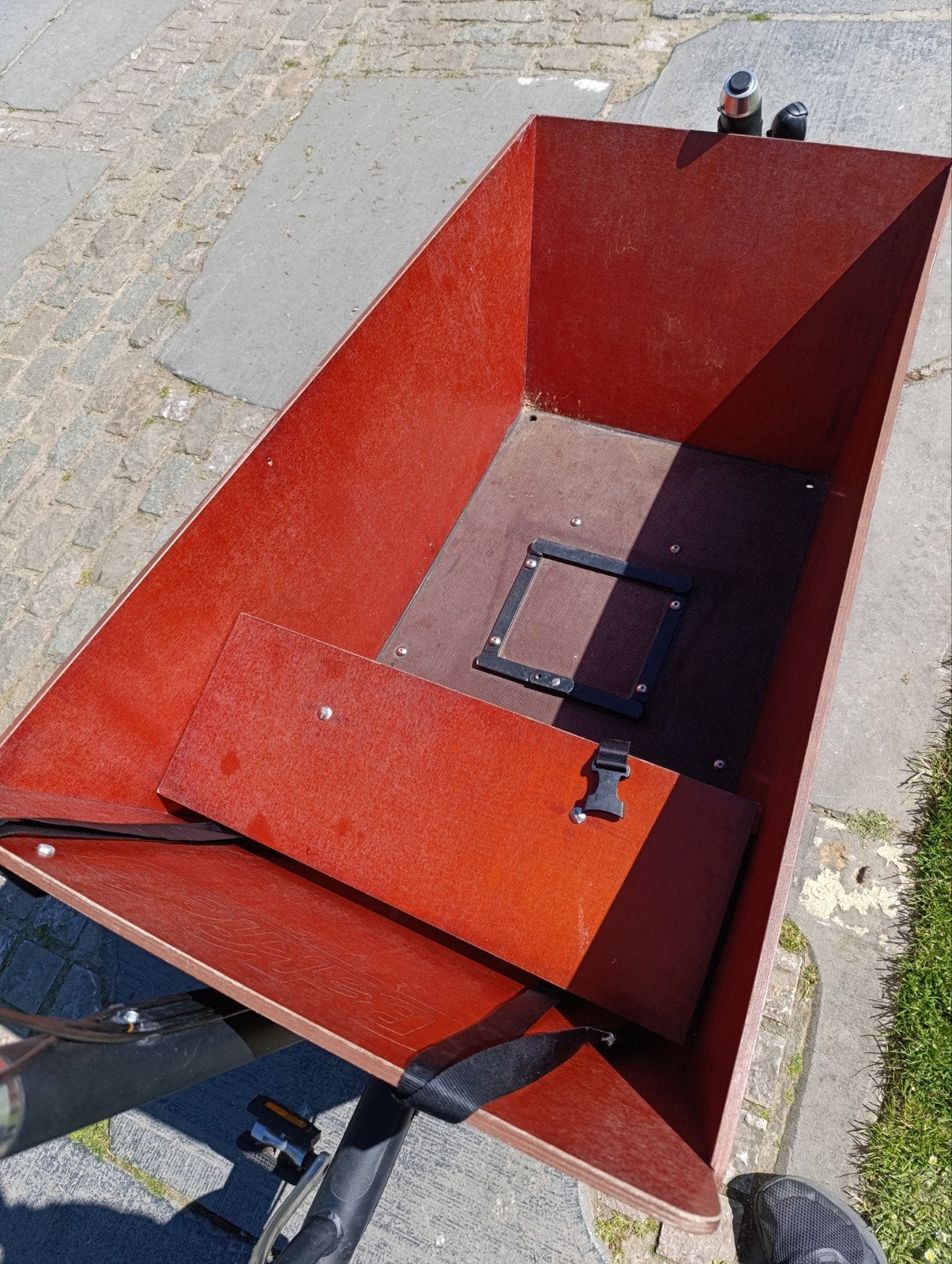 Bakfiets bakfiets met lange bakfiets, Fietsen en Brommers, Gebruikt, Huif, 2 kinderen, Trommelrem
