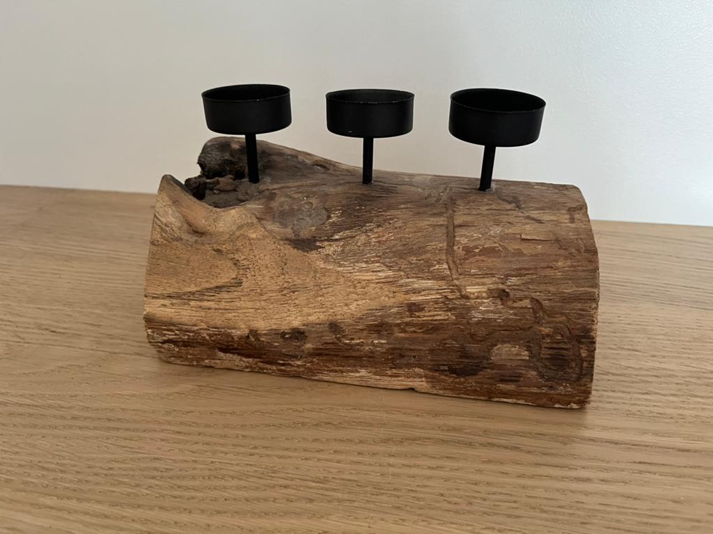 Kaarsenhouder hout, Ophalen, Zo goed als nieuw, Hout