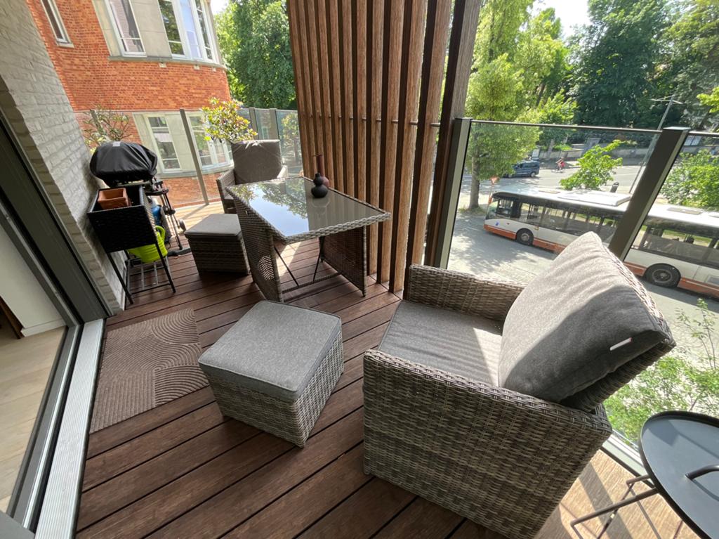 Tuin en terrasset. Plaatsbesparend. Ensemble d'extérieur., Jardin & Terrasse, Table à dinner, Osier, Enlèvement, Utilisé