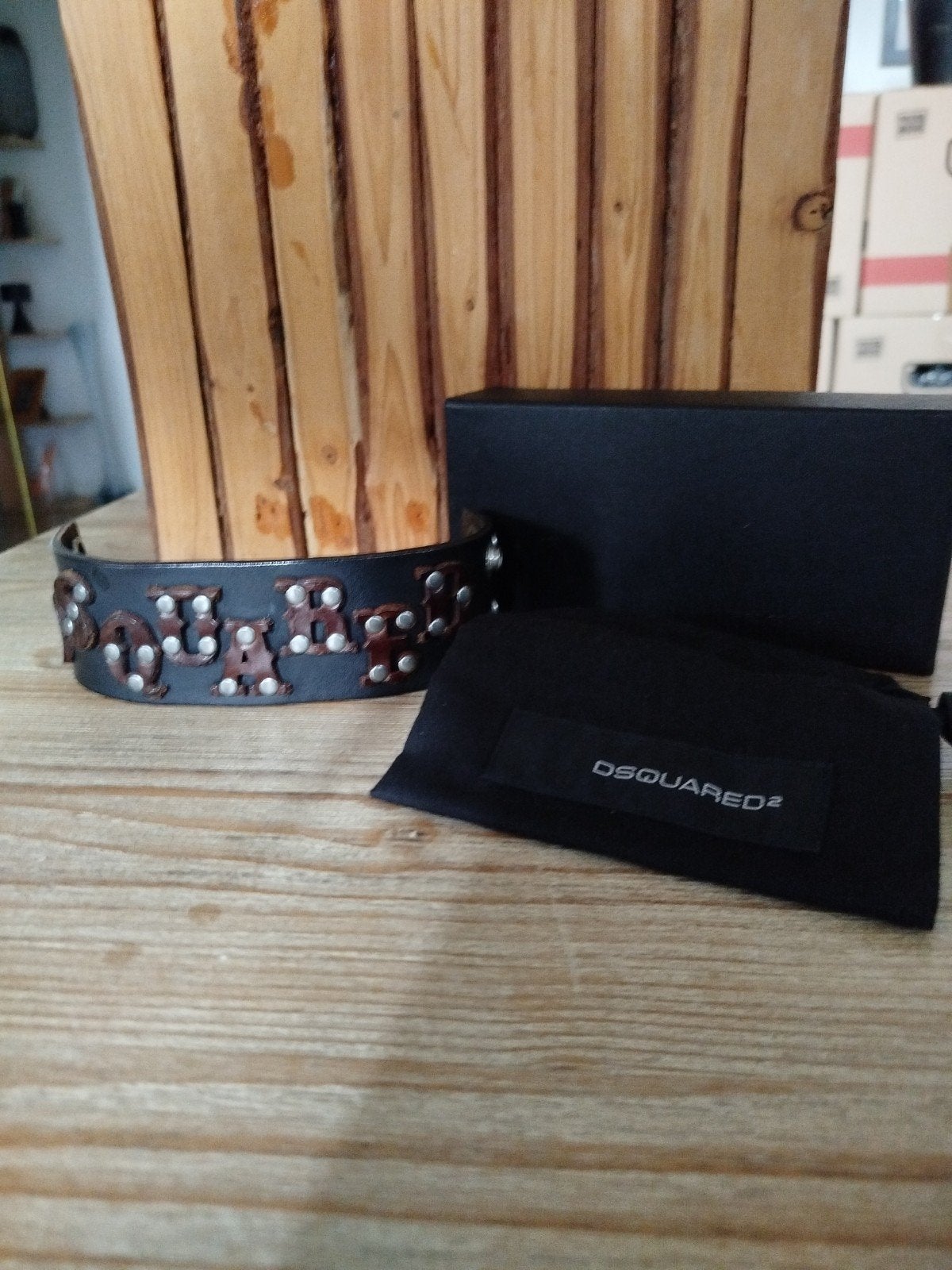 Bracelet Dsquared2 en cuir – modèle original, Handtassen en Accessoires, Portemonnees, Overige merken, Gebruikt, Bruin, Ophalen of Verzenden