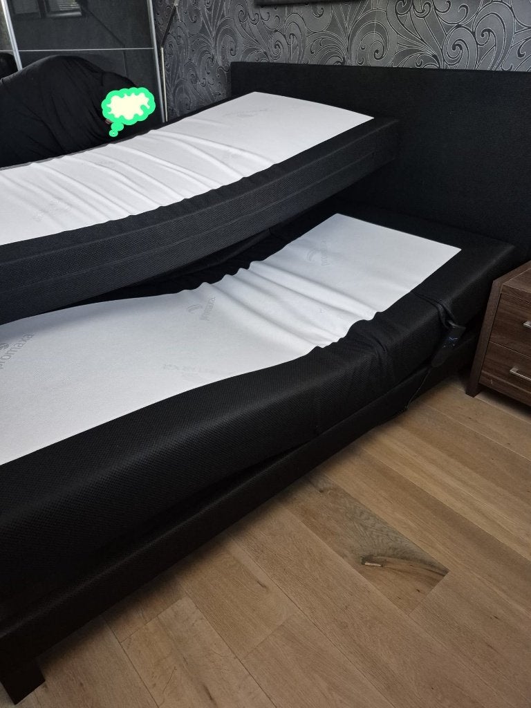 Bezorging is mogelijk 180x200 inzgs elektrische boxspring, Huis en Inrichting, Slaapkamer | Boxsprings, Zwart, Tweepersoons, Ophalen of Verzenden