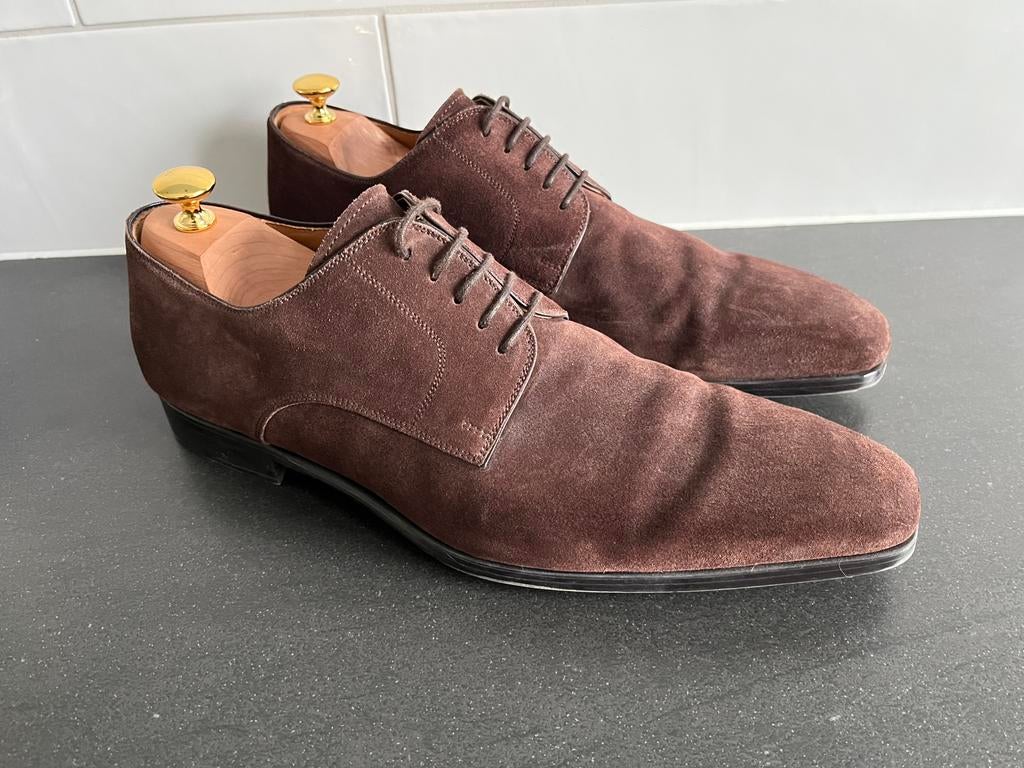 Magnanni herenschoenen maat 45 weinig gedragen, Bruin, Ophalen of Verzenden, Zo goed als nieuw, Veterschoenen