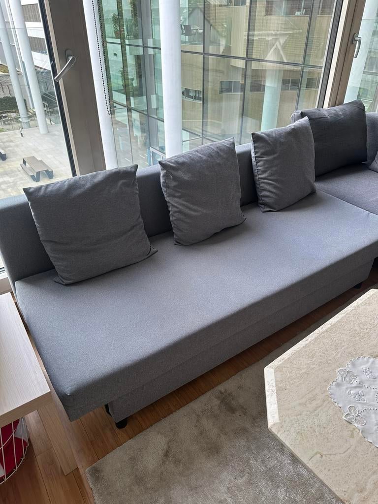 Canape lit gris ikea, Maison & Meubles, Enlèvement, Utilisé, Trois personnes, 150 à 200 cm