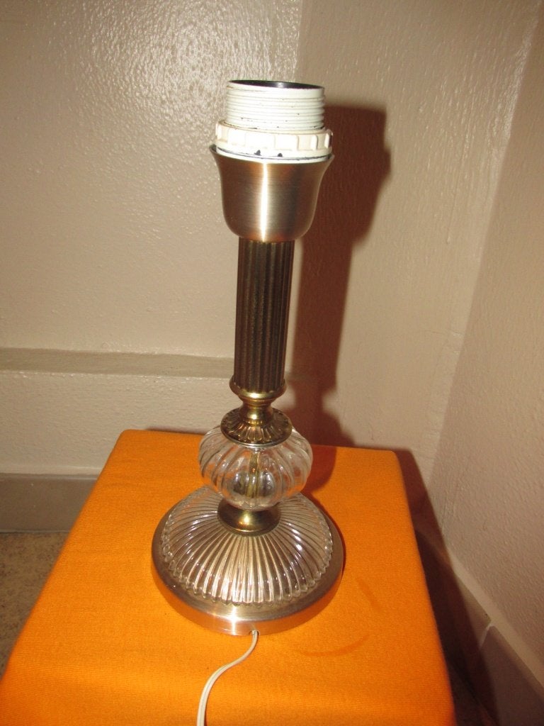 Pied de lampe de chevet en verre vintage, Enlèvement