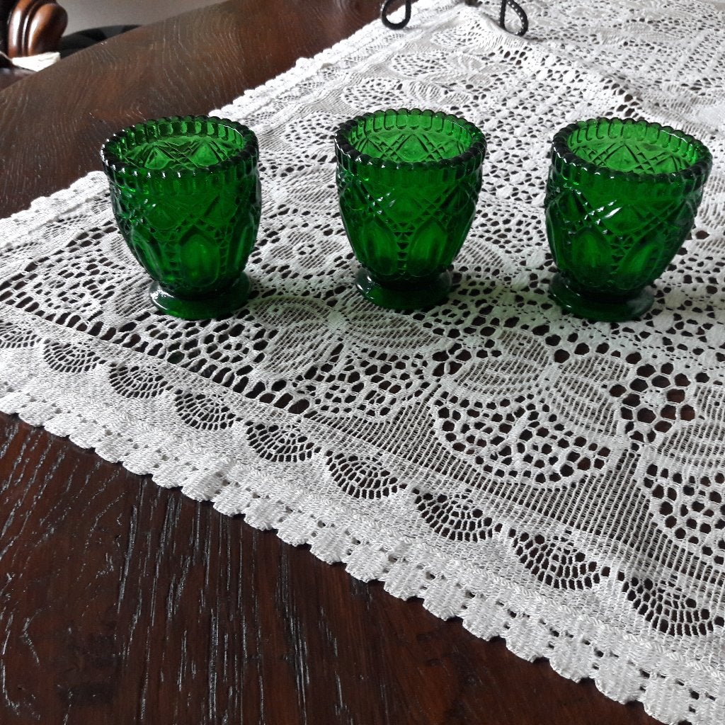 3 decoratie vaasjes in glas, Ophalen, Nieuw, Groen, Glas