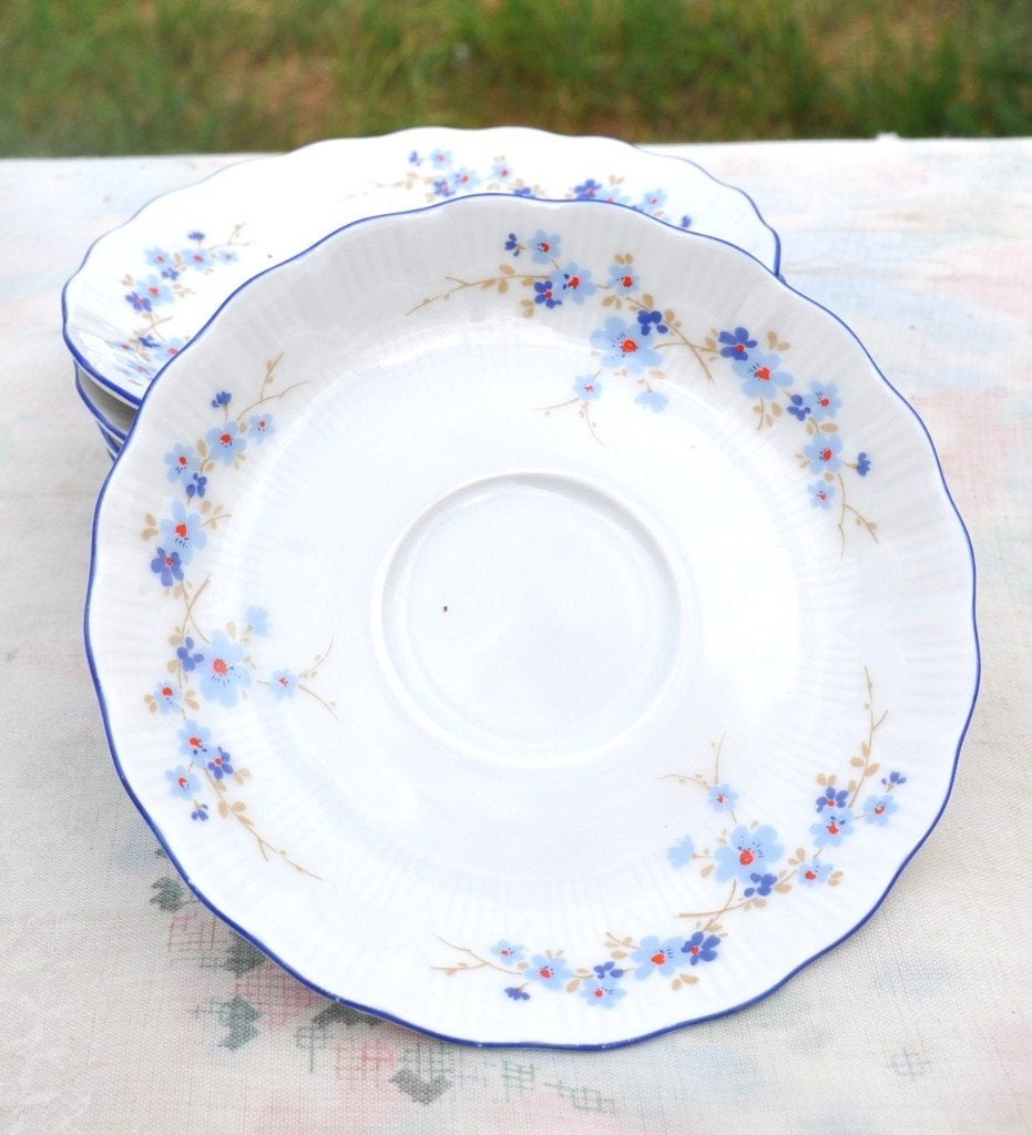 6 sous tasse en porcelaine bavaria guirlande fleur bleu, Enlèvement ou Envoi, Comme neuf, Autres styles, Porcelaine